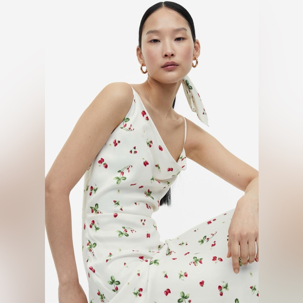H&M Viral Strawberry Asymmetrical Dress